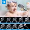 imageHibbent All Metal Shower Head 10 High Pressure Rainfall Shower HeadHandheld Showerhead Combo with 12 Adjustable Curved Shower Extension Arm 7Spray 71 Shower Hose Shower Head Holder ChromeChrome Finished