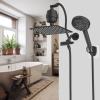 imageHibbent All Metal Shower Head 10 High Pressure Rainfall Shower HeadHandheld Showerhead Combo with 12 Adjustable Curved Shower Extension Arm 7Spray 71 Shower Hose Shower Head Holder ChromeOil Rubbed Bronze Finished