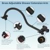 imageHibbent All Metal Shower Head 10 High Pressure Rainfall Shower HeadHandheld Showerhead Combo with 12 Adjustable Curved Shower Extension Arm 7Spray 71 Shower Hose Shower Head Holder ChromeMatte Black