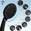imageHibbent All Metal Shower Head 10 High Pressure Rainfall Shower HeadHandheld Showerhead Combo with 12 Adjustable Curved Shower Extension Arm 7Spray 71 Shower Hose Shower Head Holder ChromeMatte Black