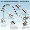 imageHibbent All Metal Shower Head 10 High Pressure Rainfall Shower HeadHandheld Showerhead Combo with 12 Adjustable Curved Shower Extension Arm 7Spray 71 Shower Hose Shower Head Holder ChromeChrome