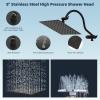 imageHibbent All Metal Shower Head 10 High Pressure Rainfall Shower HeadHandheld Showerhead Combo with 12 Adjustable Curved Shower Extension Arm 7Spray 71 Shower Hose Shower Head Holder ChromeOil Rubbed Bronze