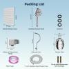 imageHibbent All Metal Shower Head 10 High Pressure Rainfall Shower HeadHandheld Showerhead Combo with 12 Adjustable Curved Shower Extension Arm 7Spray 71 Shower Hose Shower Head Holder ChromeChrome Finished