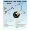 imageHibbent All Metal Shower Head 10 High Pressure Rainfall Shower HeadHandheld Showerhead Combo with 12 Adjustable Curved Shower Extension Arm 7Spray 71 Shower Hose Shower Head Holder ChromeBrushed Gold
