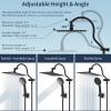 imageHibbent All Metal Shower Head 10 High Pressure Rainfall Shower HeadHandheld Showerhead Combo with 12 Adjustable Curved Shower Extension Arm 7Spray 71 Shower Hose Shower Head Holder ChromeOil Rubbed Bronze