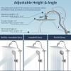 imageHibbent All Metal Shower Head 10 High Pressure Rainfall Shower HeadHandheld Showerhead Combo with 12 Adjustable Curved Shower Extension Arm 7Spray 71 Shower Hose Shower Head Holder ChromeChrome