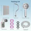 imageHibbent All Metal Shower Head 10 High Pressure Rainfall Shower HeadHandheld Showerhead Combo with 12 Adjustable Curved Shower Extension Arm 7Spray 71 Shower Hose Shower Head Holder ChromeChrome