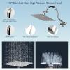 imageHibbent All Metal Shower Head 10 High Pressure Rainfall Shower HeadHandheld Showerhead Combo with 12 Adjustable Curved Shower Extension Arm 7Spray 71 Shower Hose Shower Head Holder ChromeChrome
