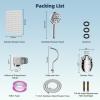 imageHibbent All Metal Shower Head 10 High Pressure Rainfall Shower HeadHandheld Showerhead Combo with 12 Adjustable Curved Shower Extension Arm 7Spray 71 Shower Hose Shower Head Holder ChromeChrome Finished