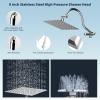 imageHibbent All Metal Shower Head 10 High Pressure Rainfall Shower HeadHandheld Showerhead Combo with 12 Adjustable Curved Shower Extension Arm 7Spray 71 Shower Hose Shower Head Holder ChromeChrome