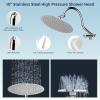imageHibbent All Metal Shower Head 10 High Pressure Rainfall Shower HeadHandheld Showerhead Combo with 12 Adjustable Curved Shower Extension Arm 7Spray 71 Shower Hose Shower Head Holder ChromeChrome