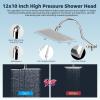 imageHibbent All Metal Shower Head 10 High Pressure Rainfall Shower HeadHandheld Showerhead Combo with 12 Adjustable Curved Shower Extension Arm 7Spray 71 Shower Hose Shower Head Holder ChromeChrome Finished