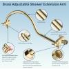 imageHibbent All Metal Shower Head 10 High Pressure Rainfall Shower HeadHandheld Showerhead Combo with 12 Adjustable Curved Shower Extension Arm 7Spray 71 Shower Hose Shower Head Holder ChromePolished Brass