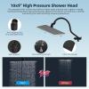 imageHibbent All Metal Shower Head 10 High Pressure Rainfall Shower HeadHandheld Showerhead Combo with 12 Adjustable Curved Shower Extension Arm 7Spray 71 Shower Hose Shower Head Holder ChromeOil Rubbed Bronze