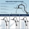 imageHibbent All Metal Shower Head 10 High Pressure Rainfall Shower HeadHandheld Showerhead Combo with 12 Adjustable Curved Shower Extension Arm 7Spray 71 Shower Hose Shower Head Holder ChromeOil Rubbed Bronze