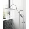 imageHibbent All Metal Shower Head 10 High Pressure Rainfall Shower HeadHandheld Showerhead Combo with 12 Adjustable Curved Shower Extension Arm 7Spray 71 Shower Hose Shower Head Holder ChromeChrome
