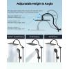 imageHibbent All Metal Shower Head 10 High Pressure Rainfall Shower HeadHandheld Showerhead Combo with 12 Adjustable Curved Shower Extension Arm 7Spray 71 Shower Hose Shower Head Holder ChromeMatte Black