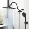 imageHibbent All Metal Shower Head 10 High Pressure Rainfall Shower HeadHandheld Showerhead Combo with 12 Adjustable Curved Shower Extension Arm 7Spray 71 Shower Hose Shower Head Holder ChromeOil Rubbed Bronze