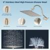 imageHibbent All Metal Shower Head 10 High Pressure Rainfall Shower HeadHandheld Showerhead Combo with 12 Adjustable Curved Shower Extension Arm 7Spray 71 Shower Hose Shower Head Holder ChromeBrushed Nickel