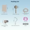 imageHibbent All Metal Shower Head 10 High Pressure Rainfall Shower HeadHandheld Showerhead Combo with 12 Adjustable Curved Shower Extension Arm 7Spray 71 Shower Hose Shower Head Holder ChromeBrushed Nickel