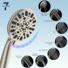 imageHibbent All Metal Shower Head 10 High Pressure Rainfall Shower HeadHandheld Showerhead Combo with 12 Adjustable Curved Shower Extension Arm 7Spray 71 Shower Hose Shower Head Holder ChromeBrushed Nickel