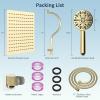 imageHibbent All Metal Shower Head 10 High Pressure Rainfall Shower HeadHandheld Showerhead Combo with 12 Adjustable Curved Shower Extension Arm 7Spray 71 Shower Hose Shower Head Holder ChromePolished Brass