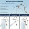 imageHibbent All Metal Shower Head 10 High Pressure Rainfall Shower HeadHandheld Showerhead Combo with 12 Adjustable Curved Shower Extension Arm 7Spray 71 Shower Hose Shower Head Holder ChromeBrushed Nickel