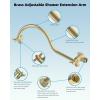 imageHibbent All Metal Shower Head 10 High Pressure Rainfall Shower HeadHandheld Showerhead Combo with 12 Adjustable Curved Shower Extension Arm 7Spray 71 Shower Hose Shower Head Holder ChromeBrushed Gold