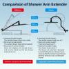 imageHibbent All Metal Shower Head 10 High Pressure Rainfall Shower HeadHandheld Showerhead Combo with 12 Adjustable Curved Shower Extension Arm 7Spray 71 Shower Hose Shower Head Holder ChromeMatte Black Finished