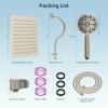 imageHibbent All Metal Shower Head 10 High Pressure Rainfall Shower HeadHandheld Showerhead Combo with 12 Adjustable Curved Shower Extension Arm 7Spray 71 Shower Hose Shower Head Holder ChromeBrushed Nickel