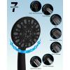 imageHibbent All Metal Shower Head 10 High Pressure Rainfall Shower HeadHandheld Showerhead Combo with 12 Adjustable Curved Shower Extension Arm 7Spray 71 Shower Hose Shower Head Holder ChromeMatte Black