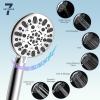 imageHibbent All Metal Shower Head 10 High Pressure Rainfall Shower HeadHandheld Showerhead Combo with 12 Adjustable Curved Shower Extension Arm 7Spray 71 Shower Hose Shower Head Holder ChromeChrome