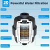 imageHibbent All Metal Shower Head 10 High Pressure Rainfall Shower HeadHandheld Showerhead Combo with 12 Adjustable Curved Shower Extension Arm 7Spray 71 Shower Hose Shower Head Holder ChromeMatte Black Finished