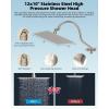 imageHibbent All Metal Shower Head 10 High Pressure Rainfall Shower HeadHandheld Showerhead Combo with 12 Adjustable Curved Shower Extension Arm 7Spray 71 Shower Hose Shower Head Holder ChromeBrushed Nickel