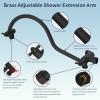 imageHibbent All Metal Shower Head 10 High Pressure Rainfall Shower HeadHandheld Showerhead Combo with 12 Adjustable Curved Shower Extension Arm 7Spray 71 Shower Hose Shower Head Holder ChromeMatte Black