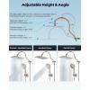 imageHibbent All Metal Shower Head 10 High Pressure Rainfall Shower HeadHandheld Showerhead Combo with 12 Adjustable Curved Shower Extension Arm 7Spray 71 Shower Hose Shower Head Holder ChromeBrushed Nickel