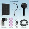 imageHibbent All Metal Shower Head 10 High Pressure Rainfall Shower HeadHandheld Showerhead Combo with 12 Adjustable Curved Shower Extension Arm 7Spray 71 Shower Hose Shower Head Holder ChromeMatte Black