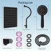 imageHibbent All Metal Shower Head 10 High Pressure Rainfall Shower HeadHandheld Showerhead Combo with 12 Adjustable Curved Shower Extension Arm 7Spray 71 Shower Hose Shower Head Holder ChromeOil Rubbed Bronze