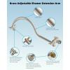 imageHibbent All Metal Shower Head 10 High Pressure Rainfall Shower HeadHandheld Showerhead Combo with 12 Adjustable Curved Shower Extension Arm 7Spray 71 Shower Hose Shower Head Holder ChromeBrushed Nickel