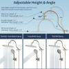 imageHibbent All Metal Shower Head 10 High Pressure Rainfall Shower HeadHandheld Showerhead Combo with 12 Adjustable Curved Shower Extension Arm 7Spray 71 Shower Hose Shower Head Holder ChromeBrushed Nickel