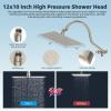 imageHibbent All Metal Shower Head 10 High Pressure Rainfall Shower HeadHandheld Showerhead Combo with 12 Adjustable Curved Shower Extension Arm 7Spray 71 Shower Hose Shower Head Holder ChromeBrushed Nickel Finished