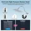 imageHibbent All Metal Shower Head 10 High Pressure Rainfall Shower HeadHandheld Showerhead Combo with 12 Adjustable Curved Shower Extension Arm 7Spray 71 Shower Hose Shower Head Holder ChromeChrome Finished