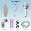imageHibbent All Metal Shower Head 10 High Pressure Rainfall Shower HeadHandheld Showerhead Combo with 12 Adjustable Curved Shower Extension Arm 7Spray 71 Shower Hose Shower Head Holder ChromeChrome