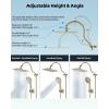 imageHibbent All Metal Shower Head 10 High Pressure Rainfall Shower HeadHandheld Showerhead Combo with 12 Adjustable Curved Shower Extension Arm 7Spray 71 Shower Hose Shower Head Holder ChromeBrushed Gold
