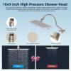 imageHibbent All Metal Shower Head 10 High Pressure Rainfall Shower HeadHandheld Showerhead Combo with 12 Adjustable Curved Shower Extension Arm 7Spray 71 Shower Hose Shower Head Holder ChromeBrushed Nickel