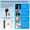 imageHibbent All Metal Shower Head 10 High Pressure Rainfall Shower HeadHandheld Showerhead Combo with 12 Adjustable Curved Shower Extension Arm 7Spray 71 Shower Hose Shower Head Holder ChromeMatte Black Finished