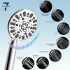 imageHibbent All Metal Shower Head 10 High Pressure Rainfall Shower HeadHandheld Showerhead Combo with 12 Adjustable Curved Shower Extension Arm 7Spray 71 Shower Hose Shower Head Holder ChromeChrome
