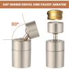 imageHibbent Dualfunction Faucet Aerator Big Angle Rotate Kitchen Sink Aerator Sprayer Head 360 Swivel Sink Sprayer AttachmentOilRubbed BronzeBrushed Nickel