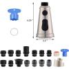 imageHibbent Kitchen Faucet Head Replacement with Pull Down Spray Head 3 Function Faucet Sprayer Nozzle  15 Adapters Compatible with Moen American Standard Delta Kohler  Brushed NickelBrushed Nickel Finished