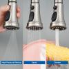 imageHibbent Kitchen Faucet Head Replacement with Pull Down Spray Head 3 Function Faucet Sprayer Nozzle  15 Adapters Compatible with Moen American Standard Delta Kohler  Brushed NickelBrushed Nickel